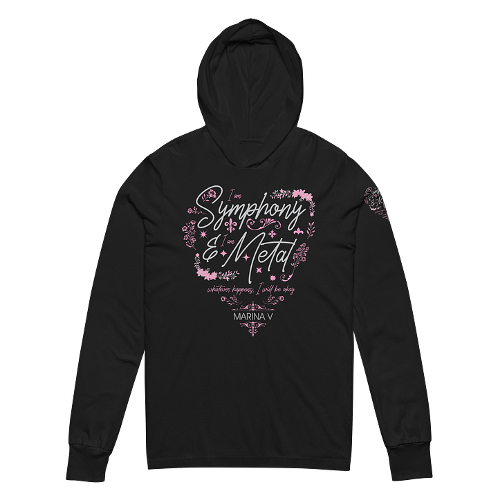 Women's Symphony & Metal 100% cotton hooded long-sleeve tee, lyrics on the back, art on left sleeve product image (2)