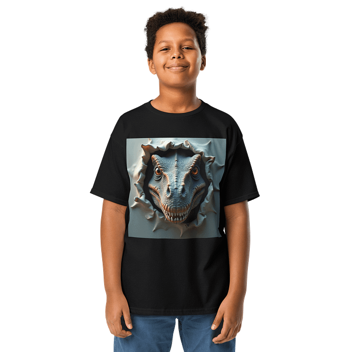 Ferocious Raptor Breakthrough – 3D Dinosaur Illusion Design product image (1)