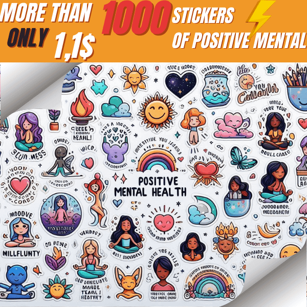 More than 1000 Stickers for Positive Mental Health & Self-Care product image (1)