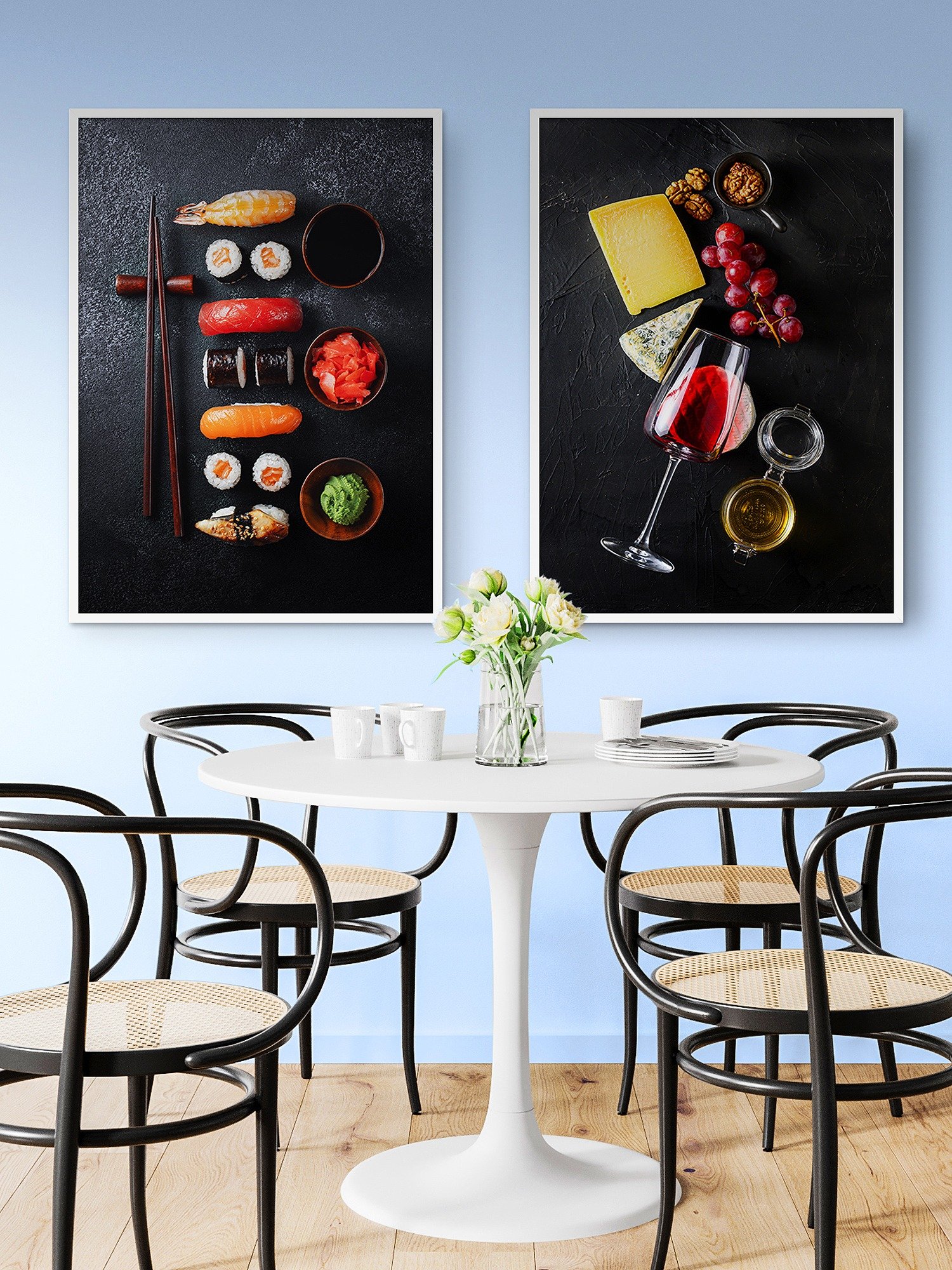 Red wine and cheese (Italian, Spanish cuisine) — Food kitchen poster/blackboard, kitchen wall art, aesthetic poster, minimalist poster product image (26)