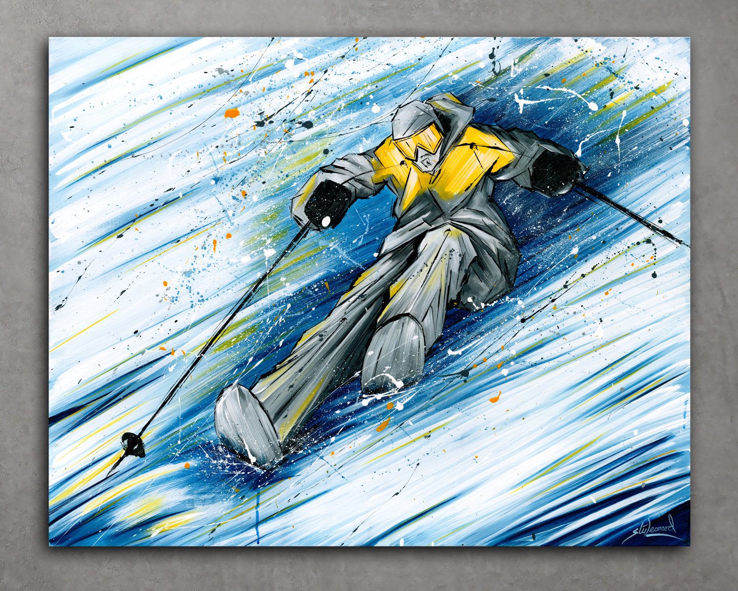 Raw Skiing 2 (Blue) - Original Painting product image (1)