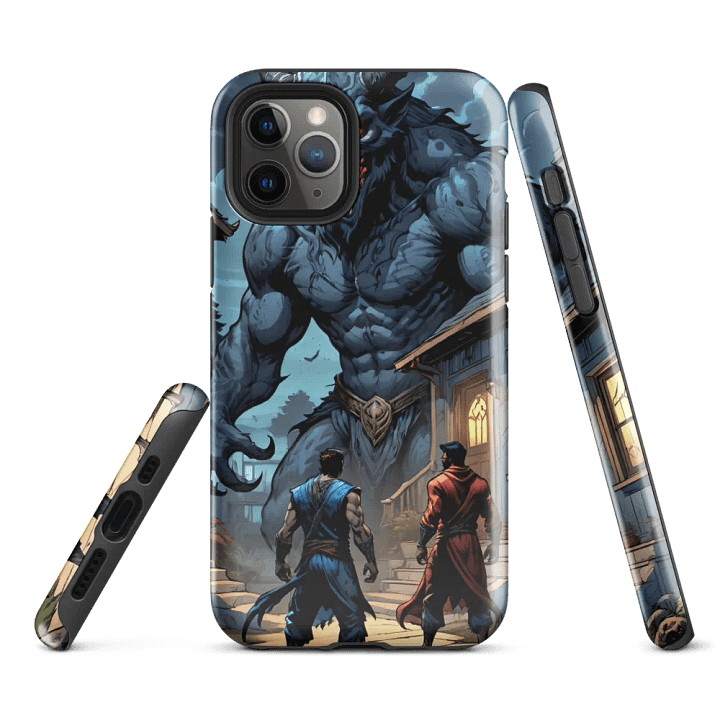 Epic Werewolf Showdown iPhone Tough Case – Dark Fantasy Warrior Design product image (2)