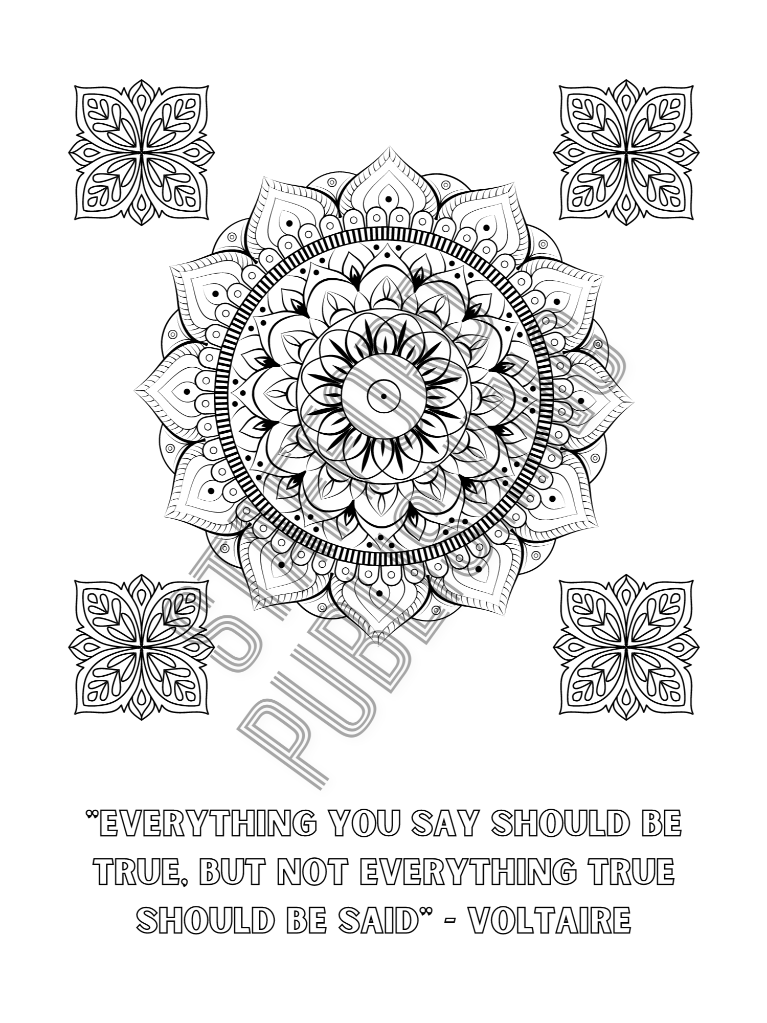 Mandala Coloring Book with Famous Quotations Printable Version Free Sample Pages product image (5)
