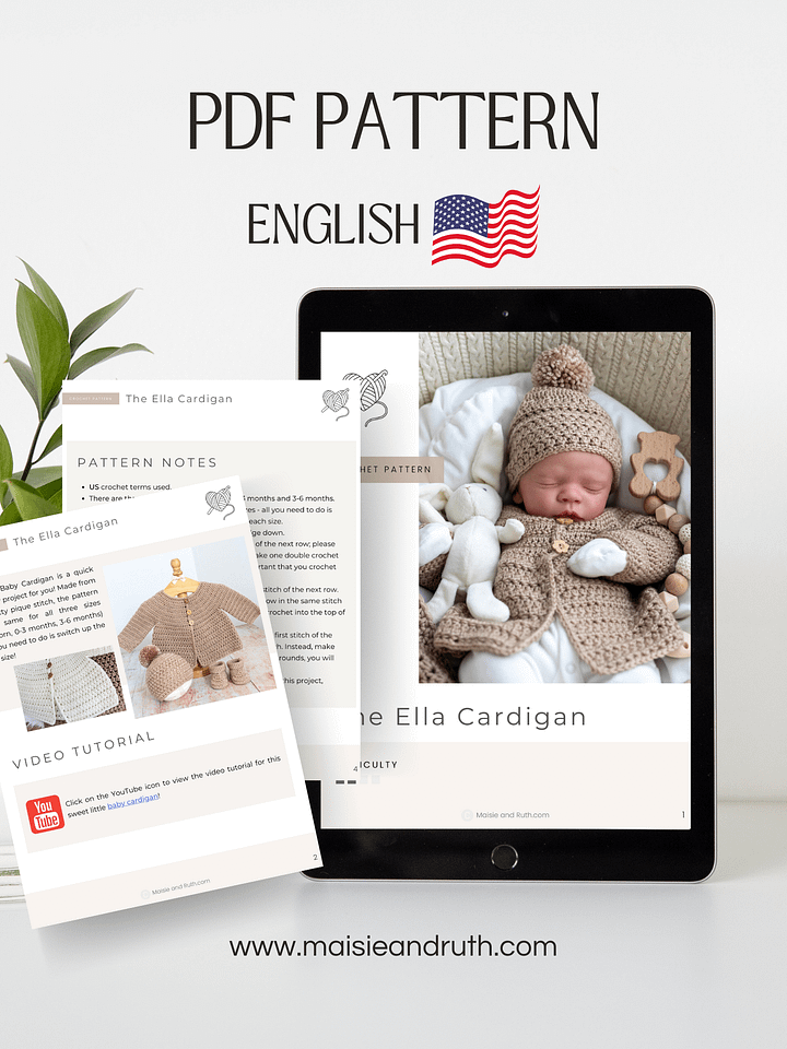 Crochet Pattern: Ella Baby Cardigan product image (2)