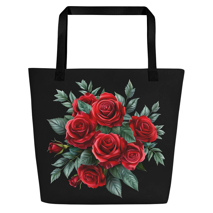 Tote Bag: Elegant Classy Red Roses Dark Floral Themed Art Design product image (3)