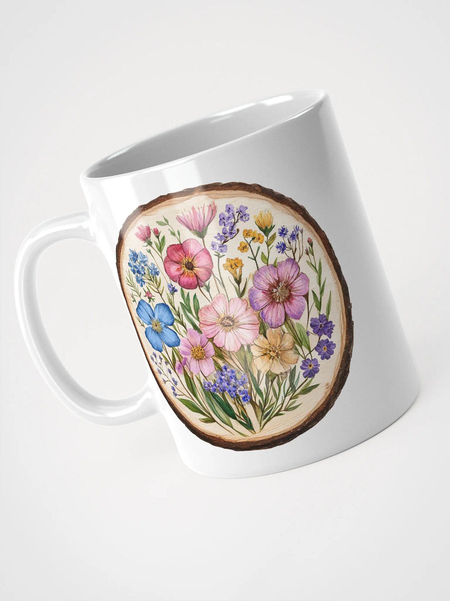 Rainbow Wildflower Round Wood Art Mug product image (3)