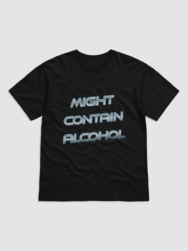 "Might Contain Alcohol" #Humorous Heavyweight Black T-Shirt product image (1)