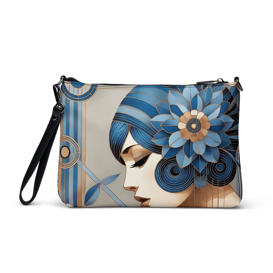 Art Deco Blue Floral Crossbody Bag product image (6)