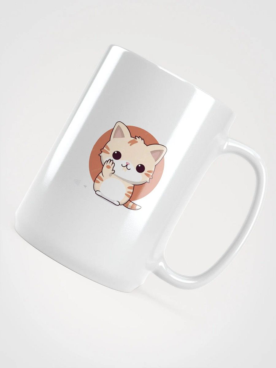 Chibi Cat Wave White Glossy Mug product image (4)
