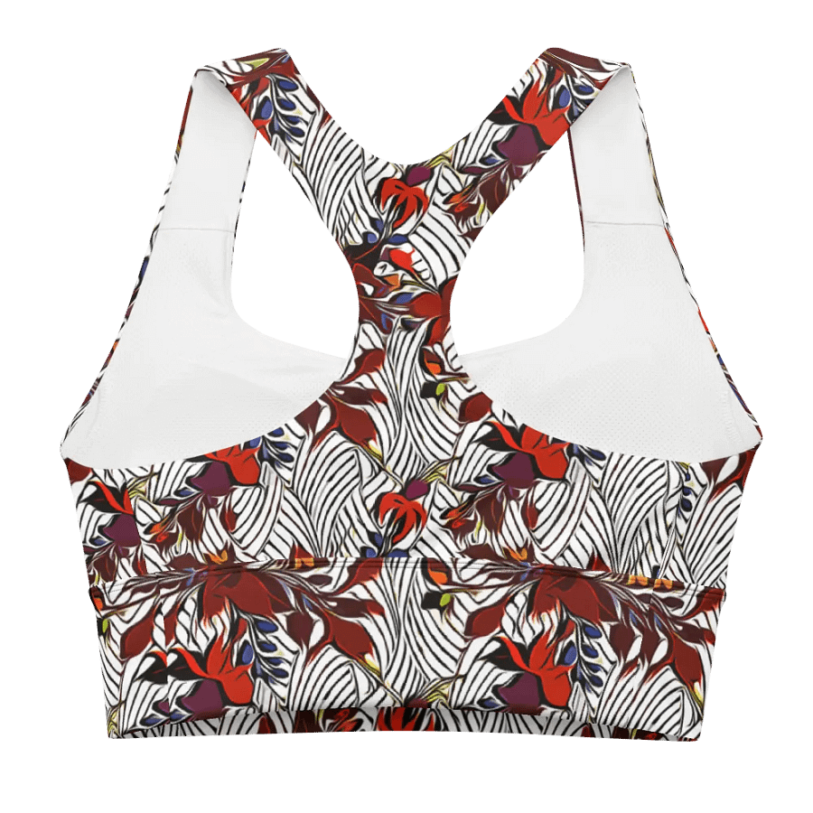 Floral Stripes | Recycled Longline Sports Bra product image (6)
