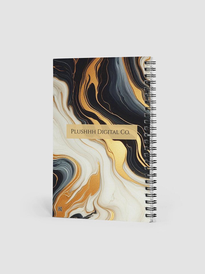 Soft Life Lined Notebook – Black & Gold Marble Cover | 140-Page Spiral product image (2)