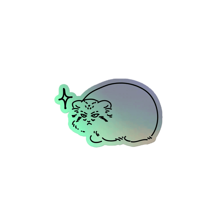 Grumpy Manul - Holo Sticker product image (2)