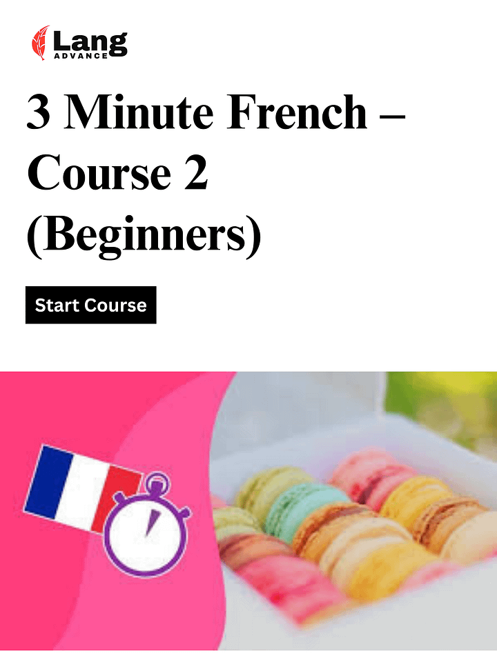 3 Minute French - Course 2 | Language lessons for beginners product image (1)