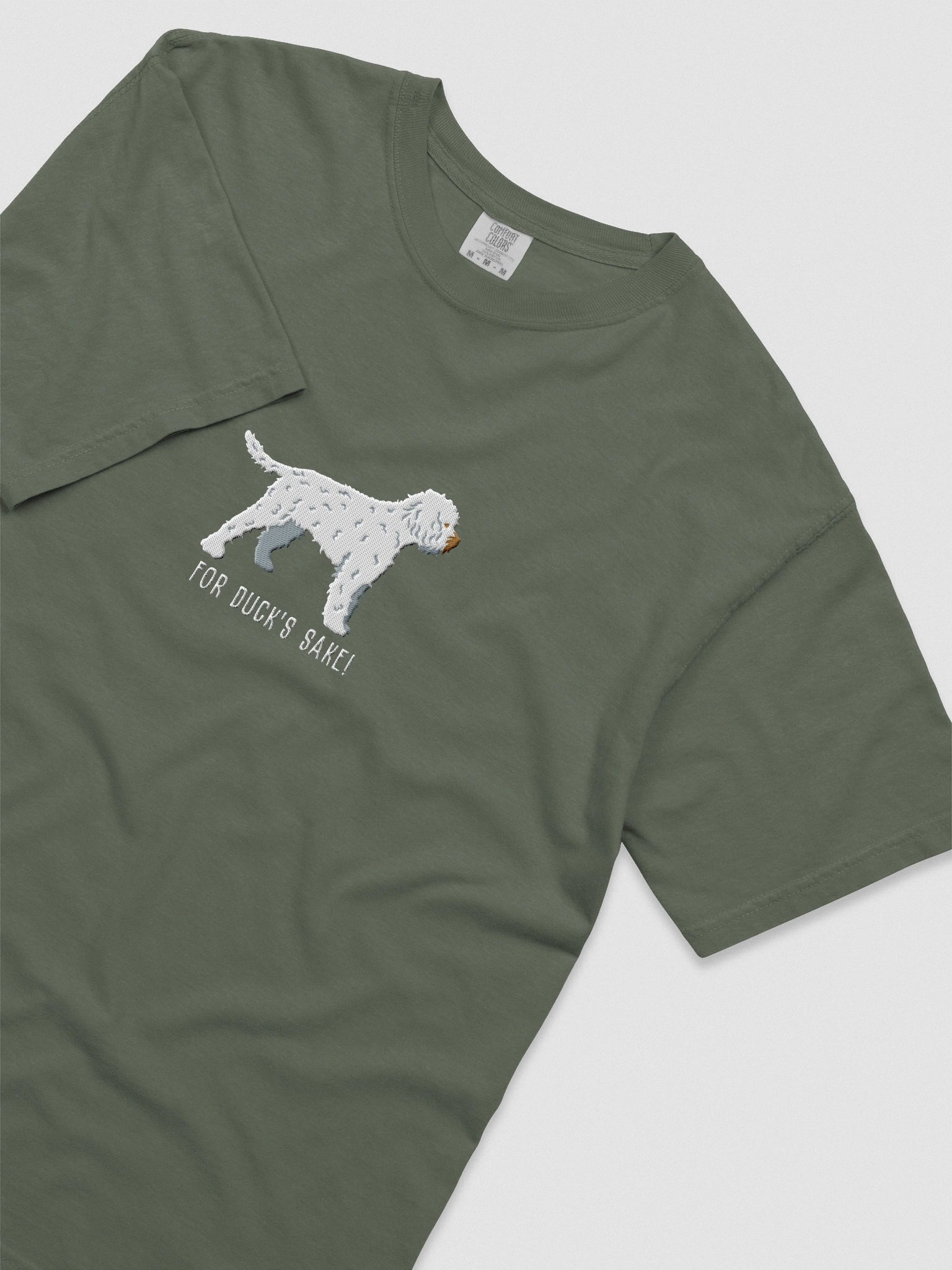 For Duck's Sake! T-Shirt(Embroidered) of a Lagotto Romagnolo(White) product image (8)