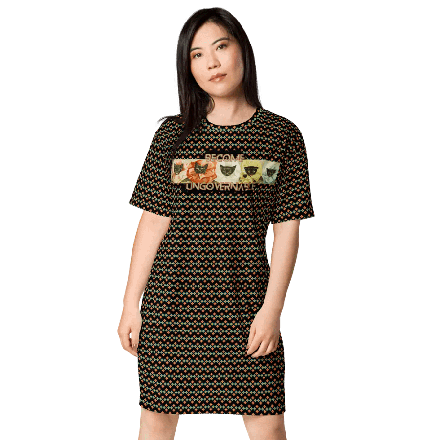 KC, Become Ungovernable (cats), Patterned Tee Dress product image (1)