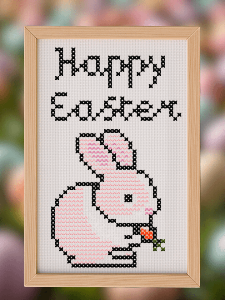 Mini Happy Easter Bunny Cross Stitch Pattern product image (1)