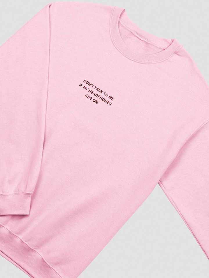 HEADPHONES ON embroidered crewneck (monochrome pink) product image (1)