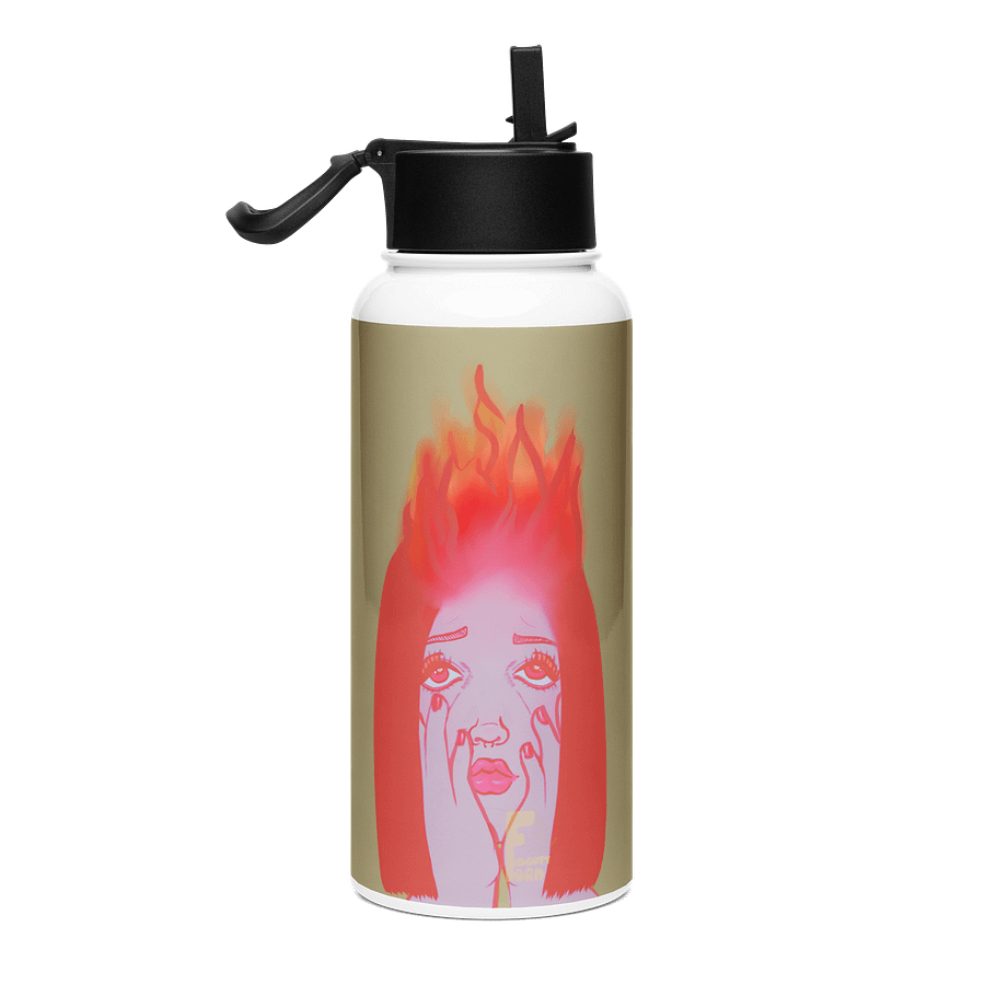 "Up In Flames" Water Bottle With Screw Top And Straw product image (4)