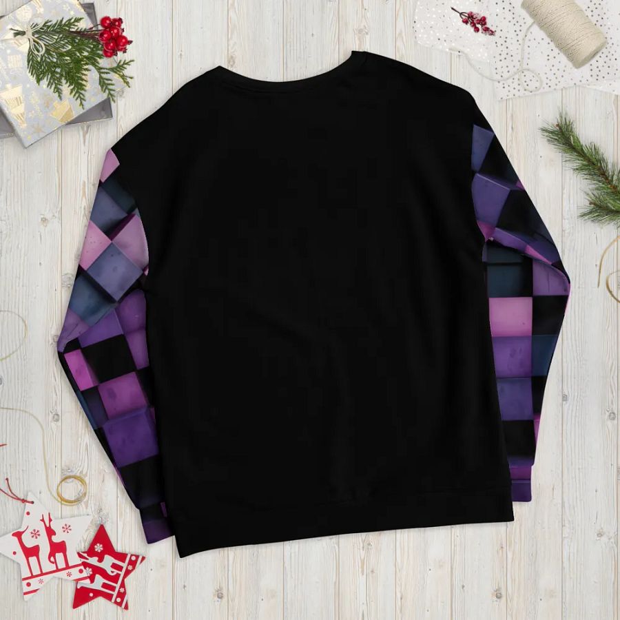 Black And Purple Squares Unisex Sweatshirt product image (12)