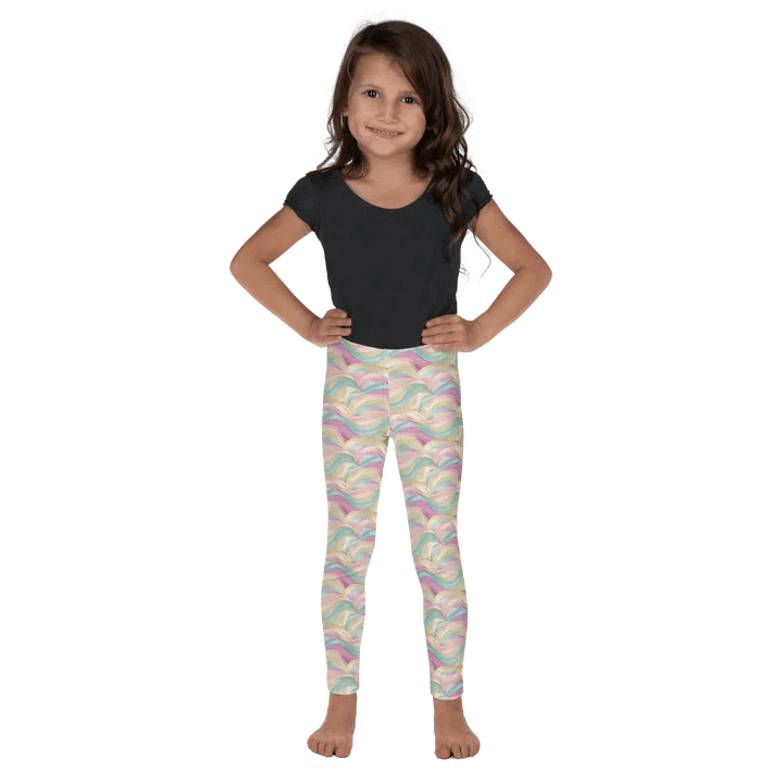 Pastel Marble Waves Kids Leggings product image (2)