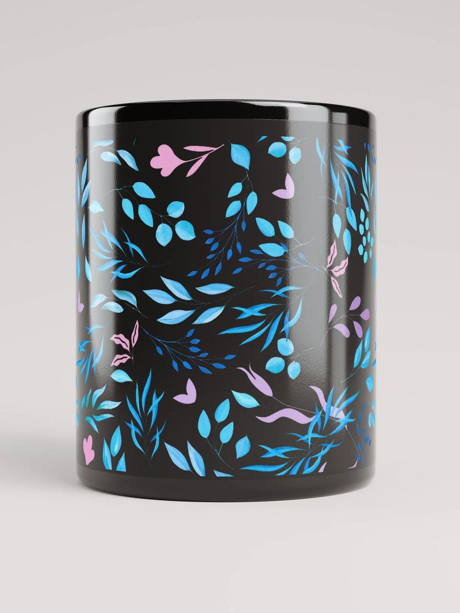 Blue And Purple Leaves Artistic Design Black Mug product image (9)