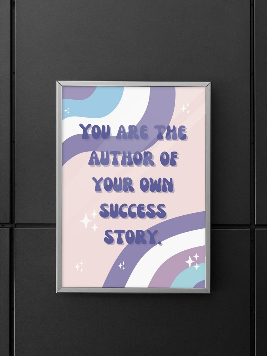 Pastel Rainbow Motivational Poster, Inspirational Success Story Wall Art, Positive Quote Print, Personal Growth Office Decor, Empowerment product image (5)