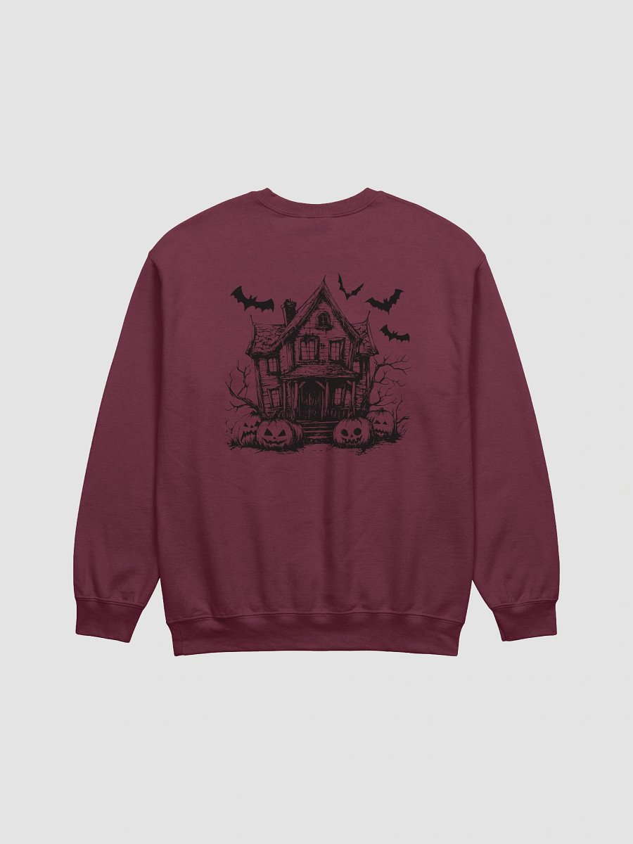 Bats and Haunted House Halloween Front and Back Print Long Sleeve Unisex Sweatshirt Top product image (17)