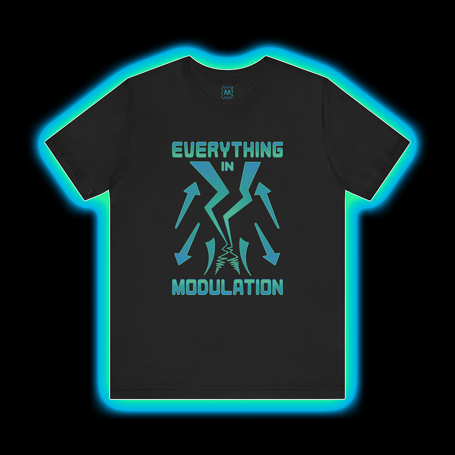 Everything In Modulation - Make Noise Maths Modular Synthesizer T-Shirt (CYAN PRINT) product image (1)