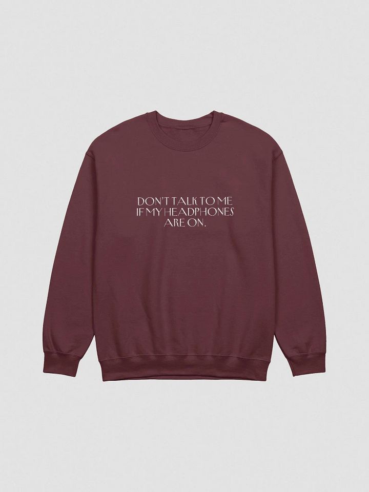 HEADPHONES ON. (lg. design, white thread) embroidered crewneck product image (16)
