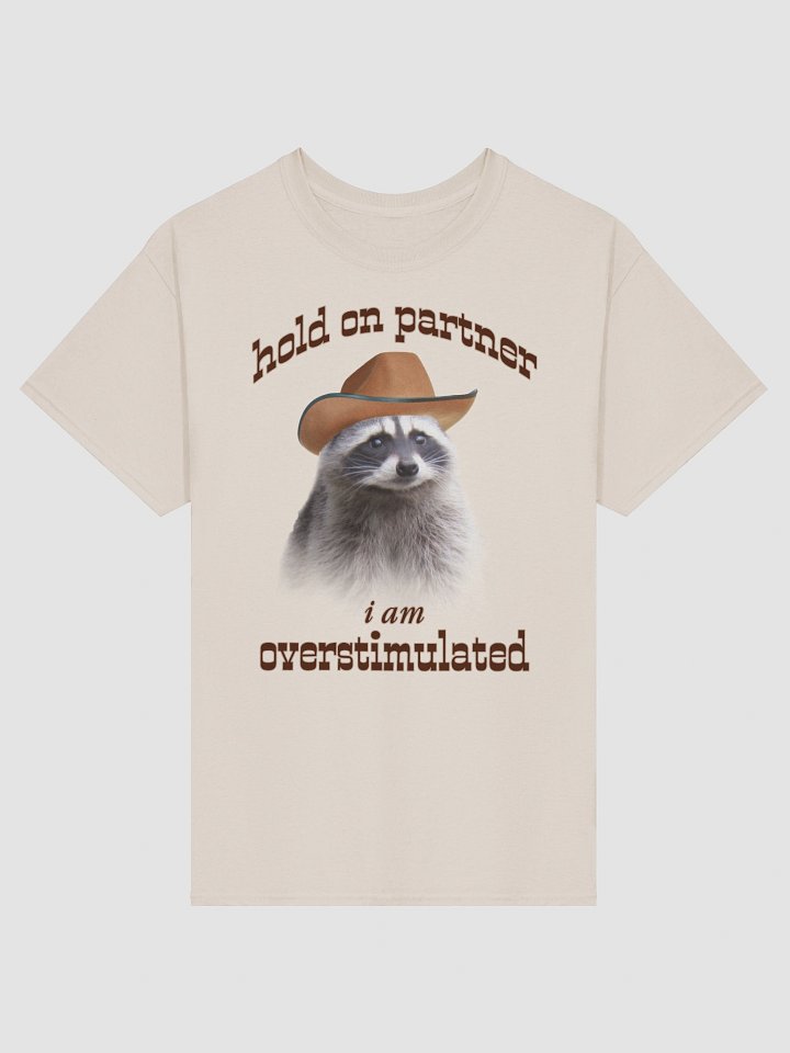 Hold On Partner I'm Overstimulated - Raccoon T-shirt product image (98)