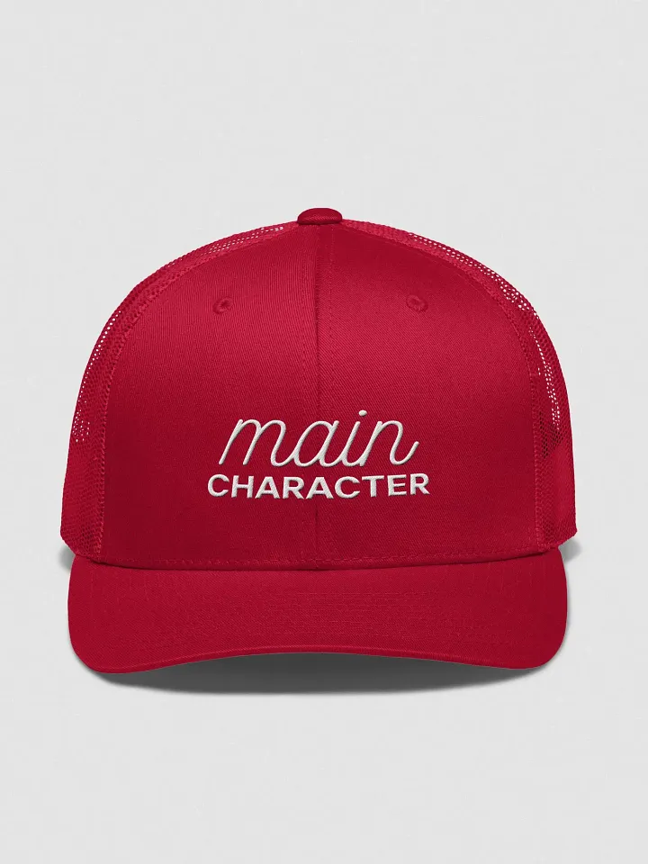 main CHARACTER Trucker Snapback - white text product image (1)
