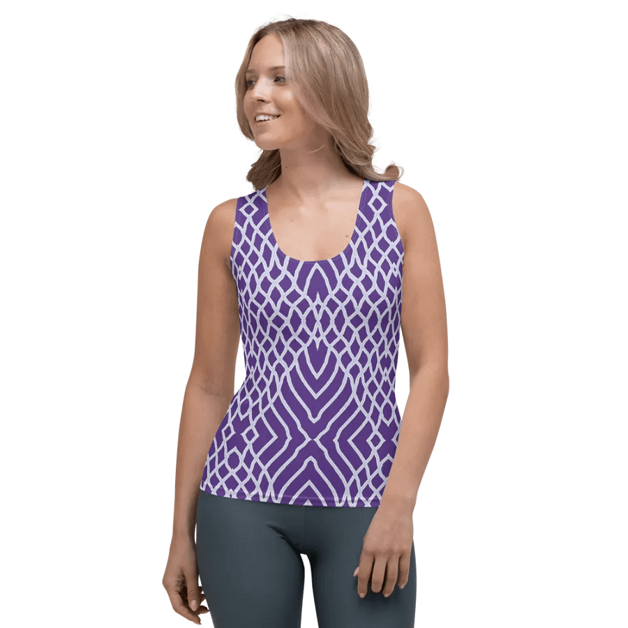 Net White and Purple/All-Over Print Women's Tank Top by Sublicolor product image (1)