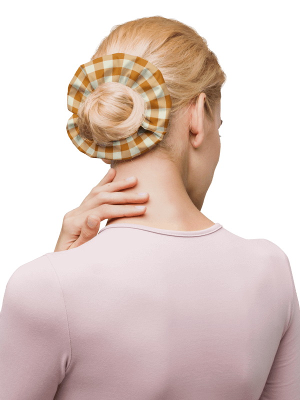 Orange & Cream Gingham Scrunchie product image (3)