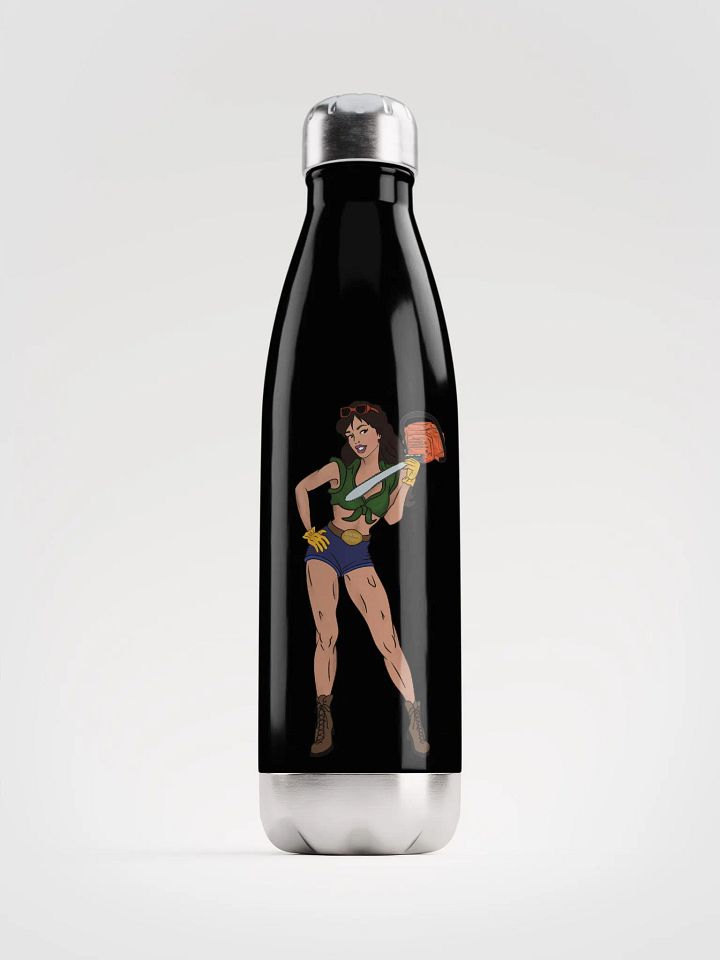 Brunette Chainsaw Betty Pinup Water Bottle product image (1)