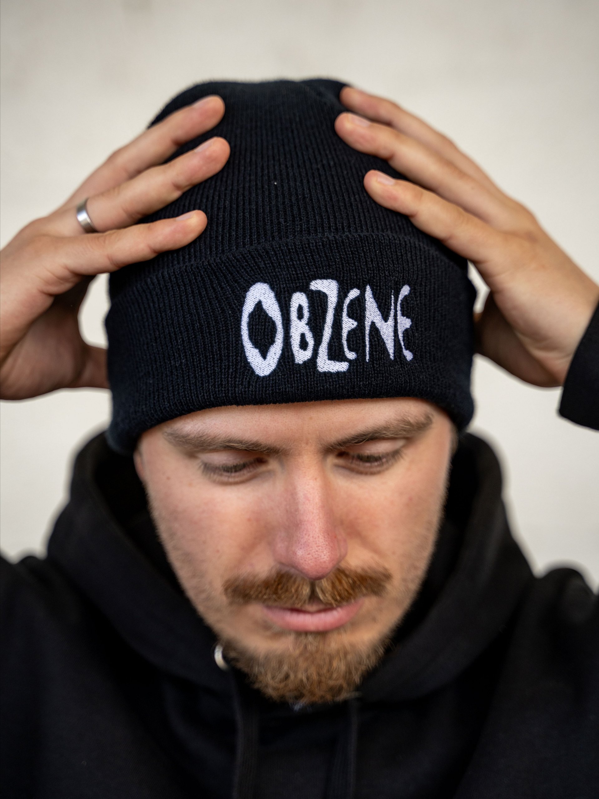 The Brutalist Beanie - BLACK BEANIE BRUTAL EMBROIDERED LOGO product image (3)