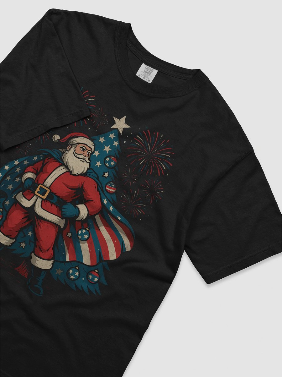 Patriotic Santa Claus American Flag Superhero Christmas Tree T-Shirt product image (6)