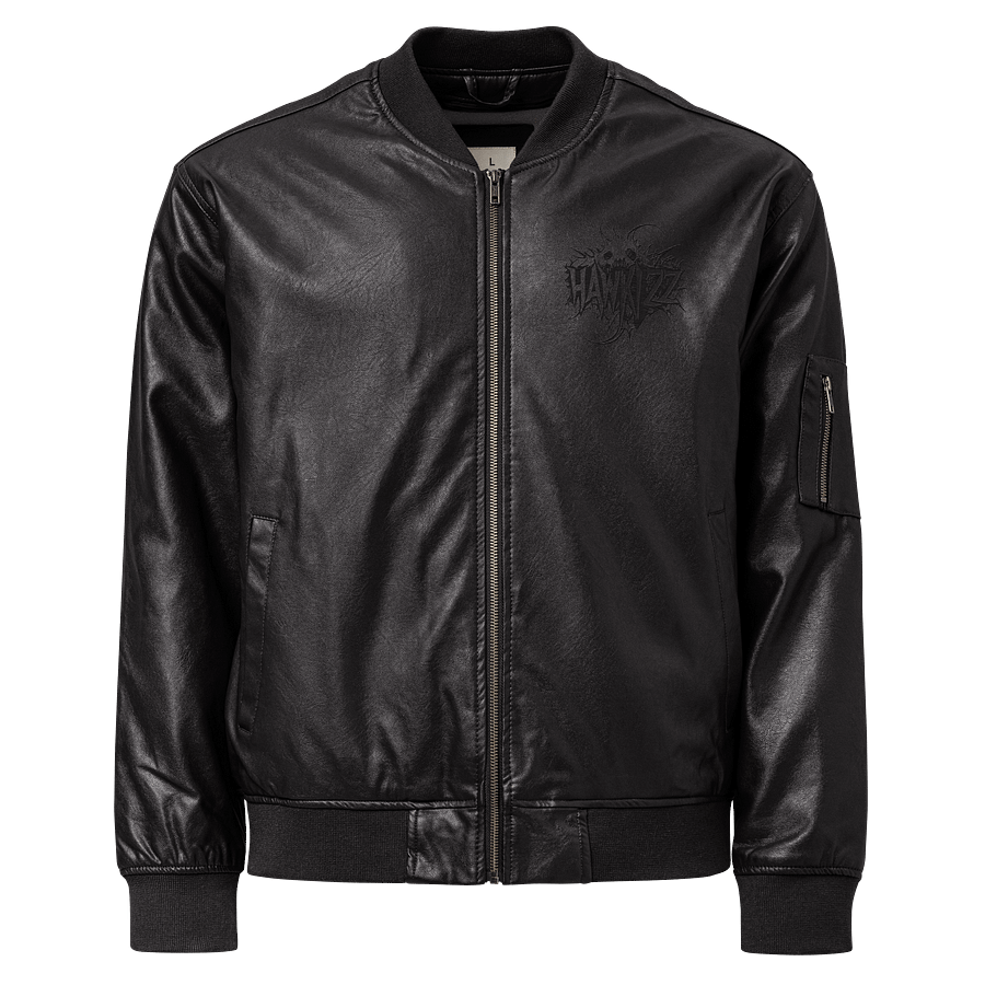 Sleek Rebel Faux Leather Bomber Jacket product image (2)
