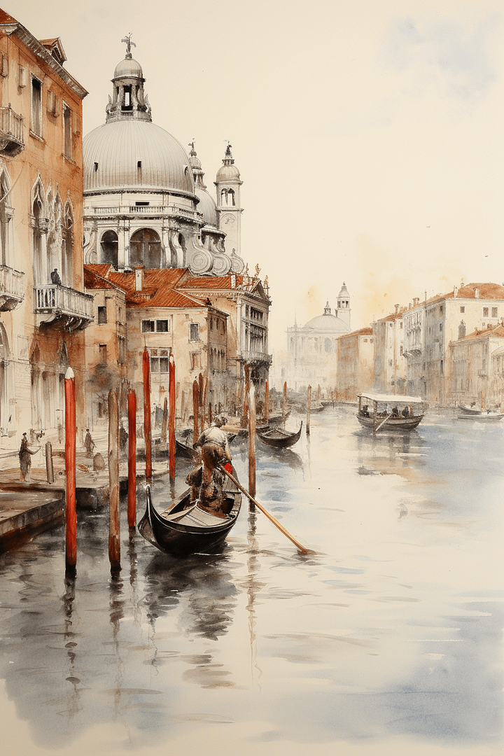 Venetian Morning Unframed Art Print | Venice Watercolor Painting Print product image (2)