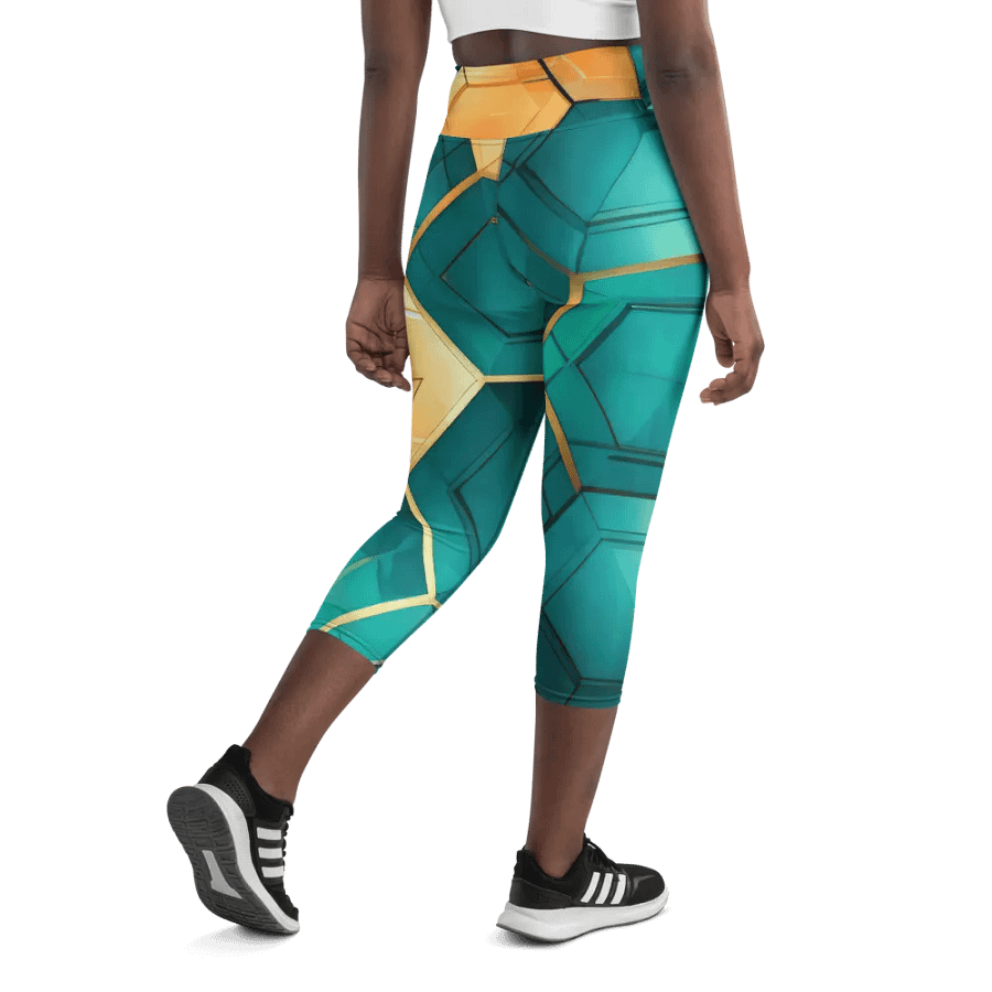 Hexagonal Harmony: Teal and Gold Geometric Fusion product image (8)