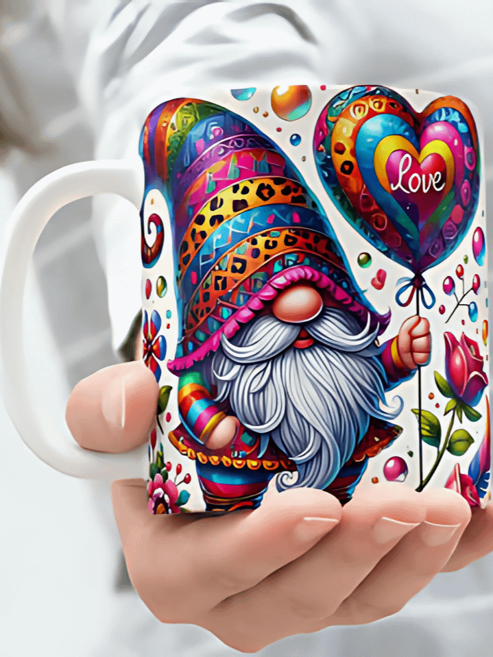 Adorable Gnome Valentine Mug Wrap – Charming Sublimation Art for 11oz & 15oz Mugs – Ideal Valentine’s Day Press Template – 300 DPI PNG Instant Download product image (1)