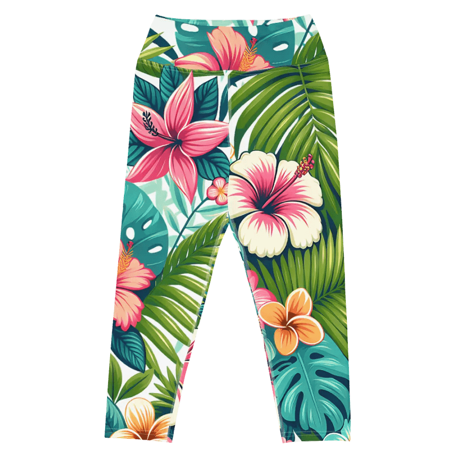 Tropical Blossom Paradise Yoga Capri Leggings product image (7)