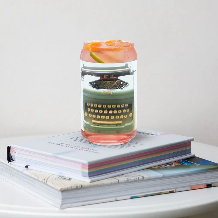 Mint Blue Typewriter-Inspired Glass product image (4)