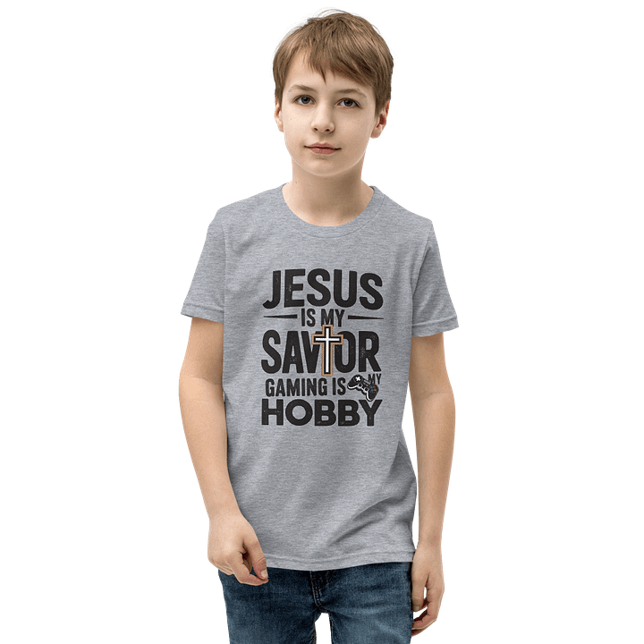 'Jesus is my Savior, gaming is my hobby' Youth T-Shirt product image (6)