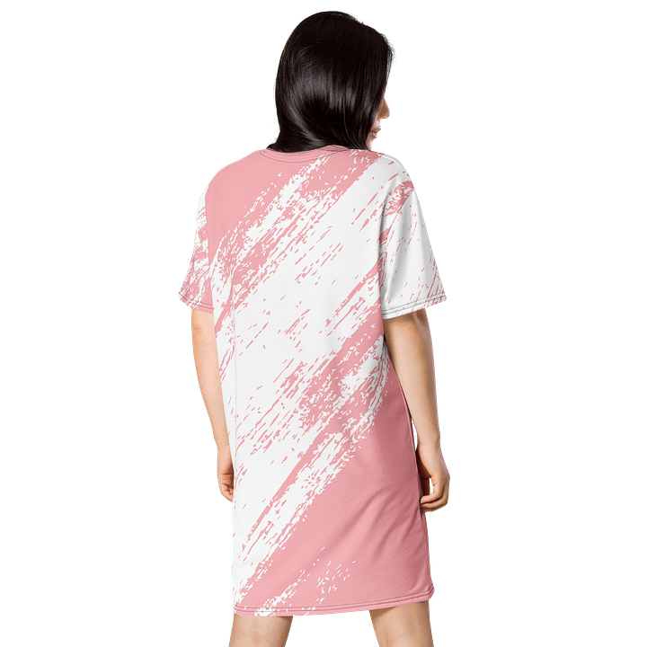 Exclusive Pink Brushstroke Oversized T-Shirt Dress | TDS Music product image (2)