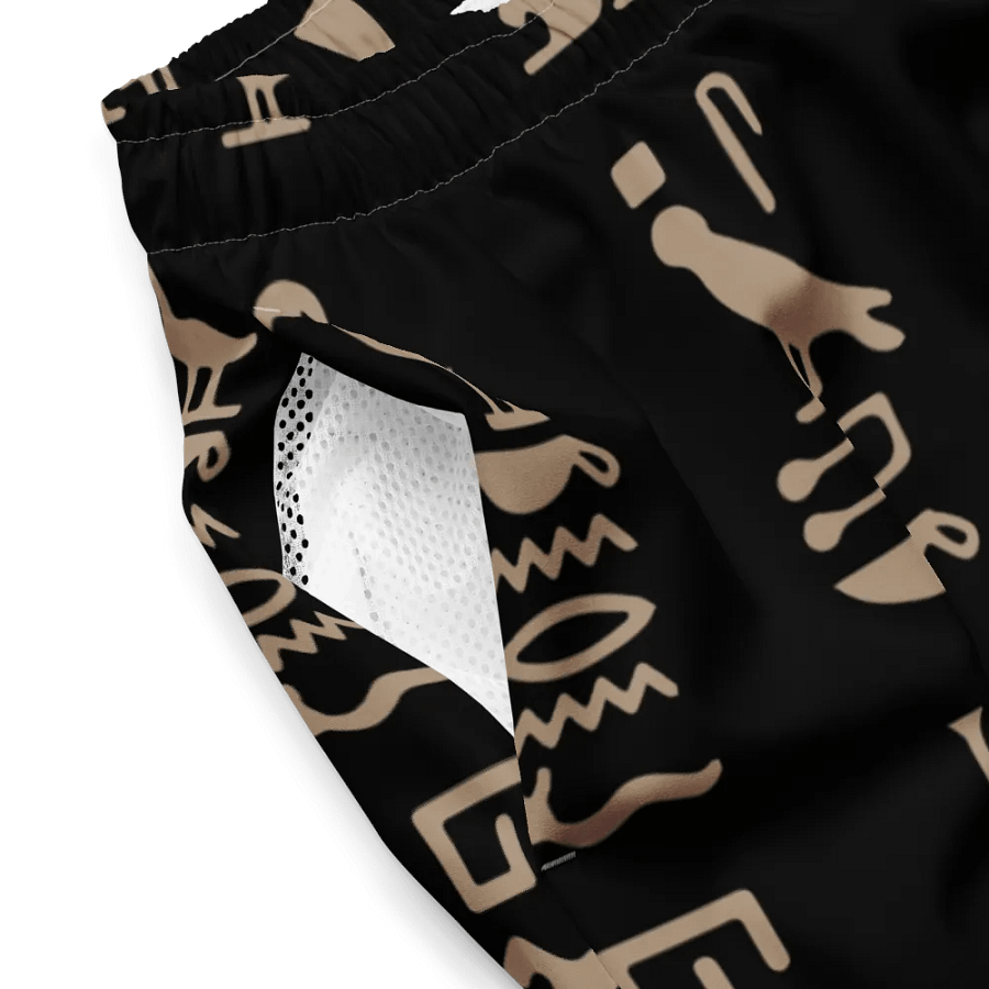 Isis Black Hieroglyphs All-Over Swim Trunks product image (4)