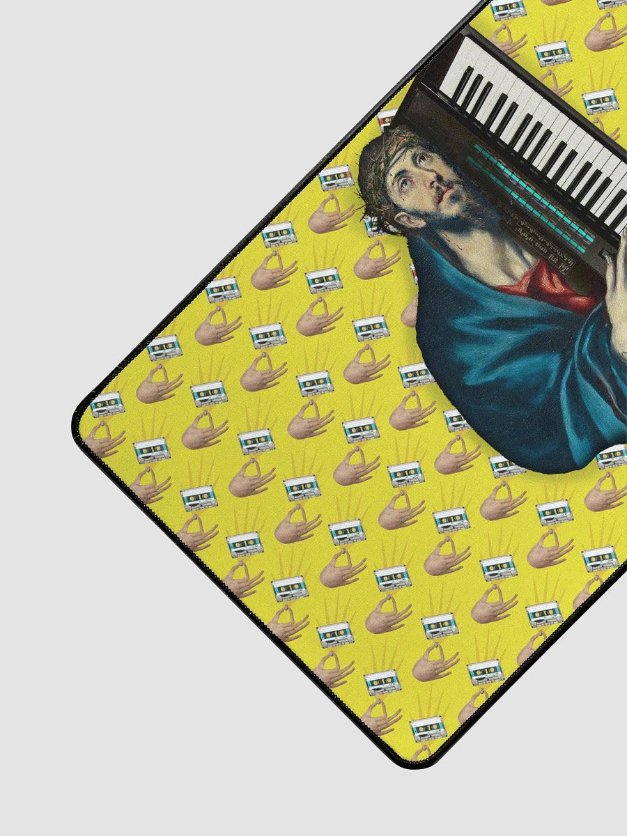 Christ Carrying the DX7 by Frank Fonik (Yamaha DX7), Techno EDM Desk Mat product image (3)