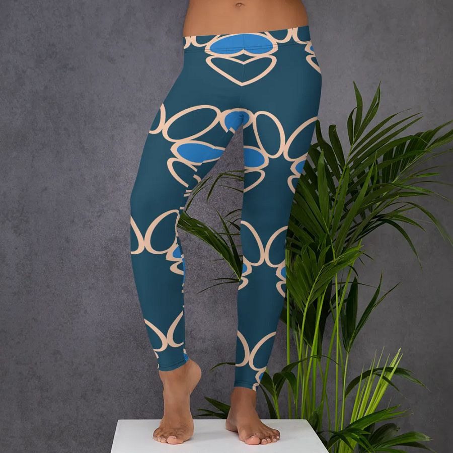 Symmetry in Blue: Custom All-Over Print Leggings product image (5)