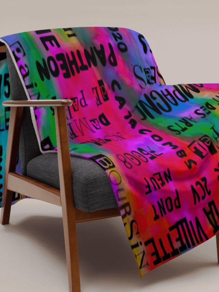 PARIS WORDS - BLANKET - 2 SIZES product image (1)