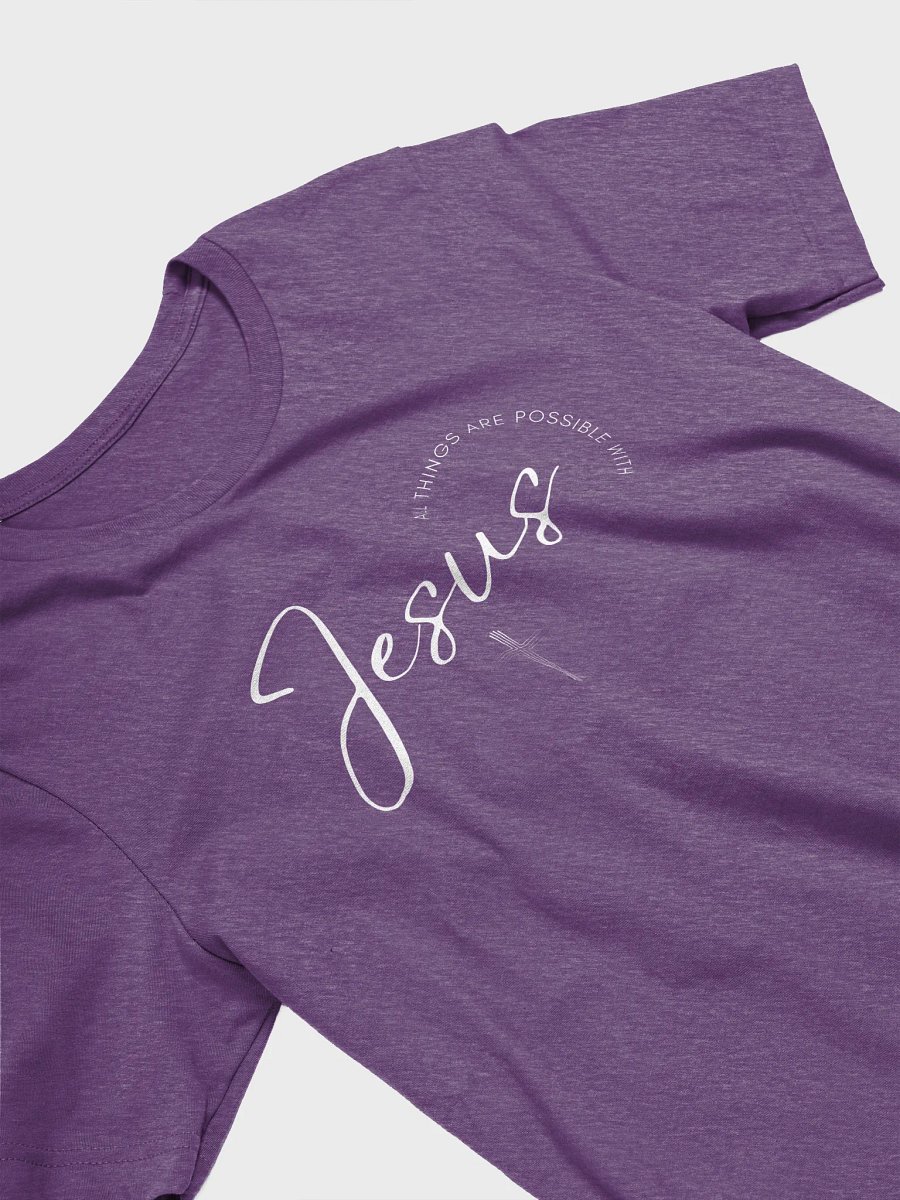 Christian T-Shirt - 'All Things Are Possible with Jesus' Inspirational Cross Design product image (3)