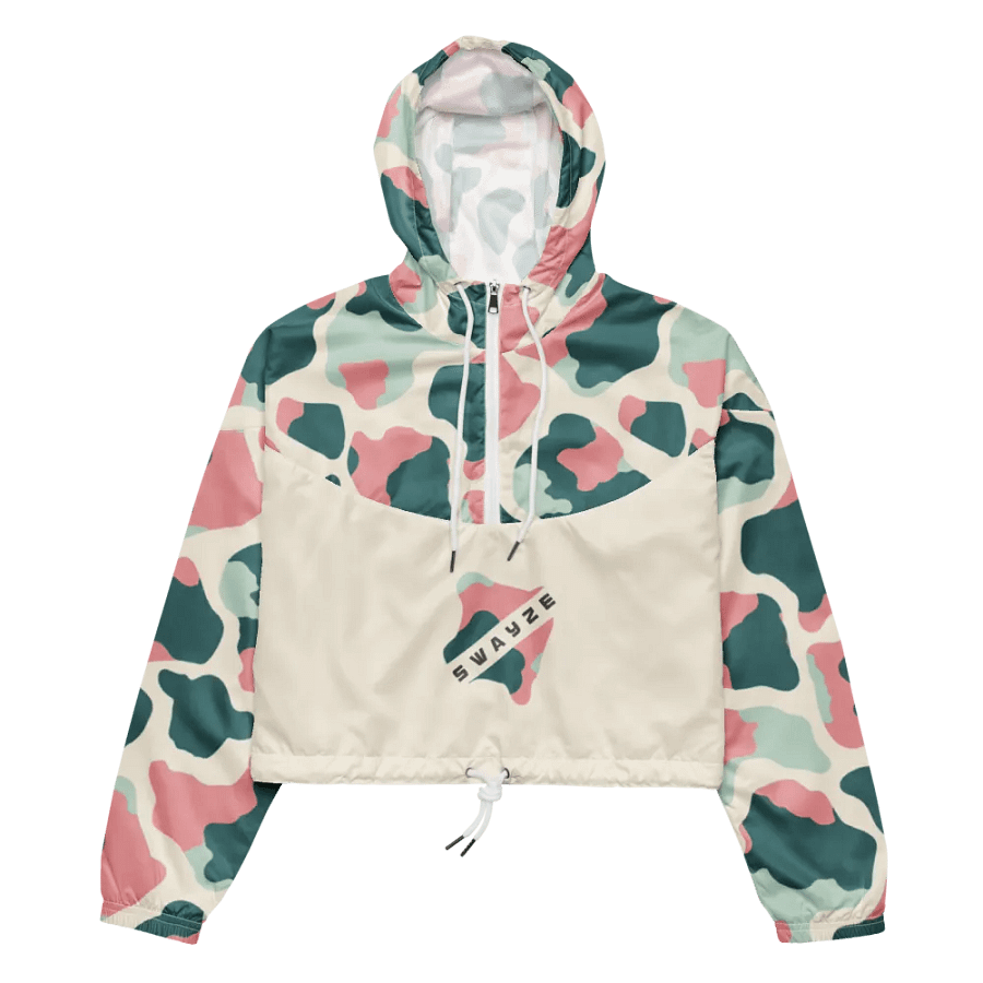 Cow-mouflage Pattern Crop Hoodie Windbreaker product image (1)